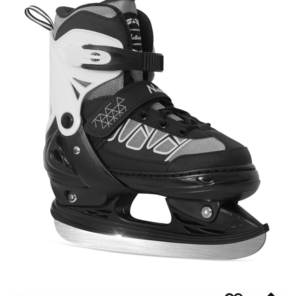 Black and White Kids Ice Skates